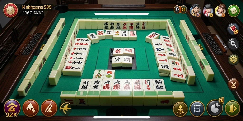 Tampilan gameplay menarik dari permainan Mahjong 9ZK.