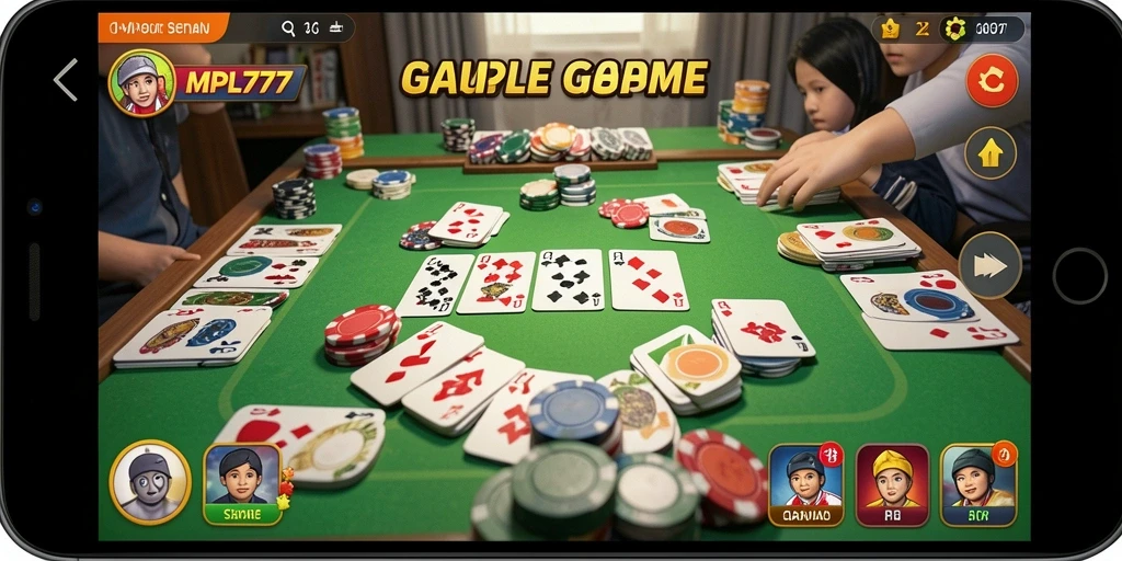 Tangkapan layar MPL777 menampilkan gameplay Gaple yang seru dan interaktif.
