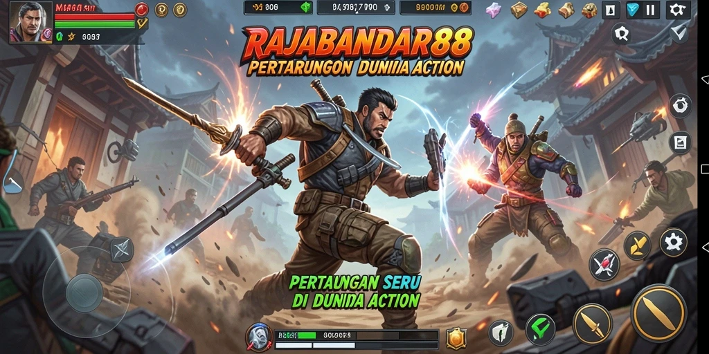Screenshot permainan RAJABANDAR88 yang menunjukkan aksi menegangkan.