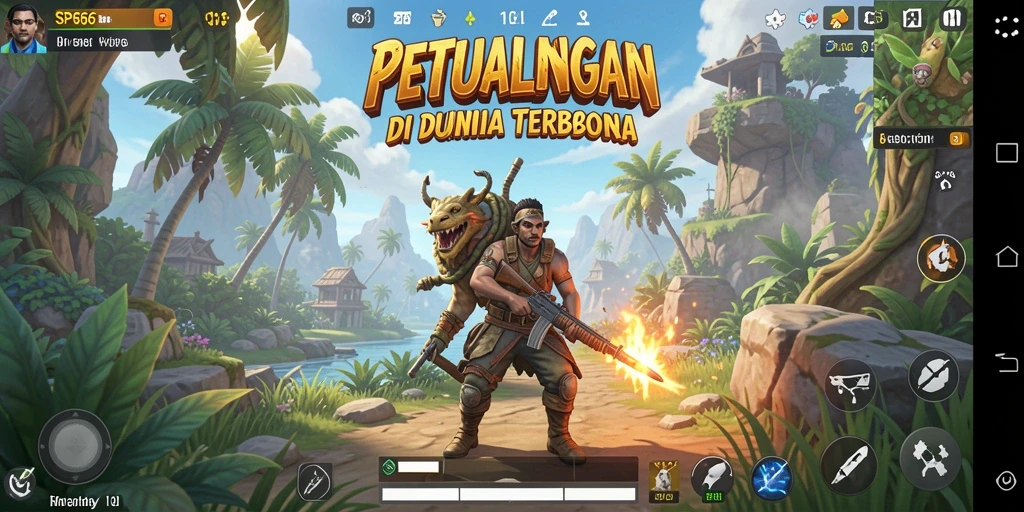 Tangkapan layar gameplay SP666 dengan pemandangan alam yang menakjubkan.